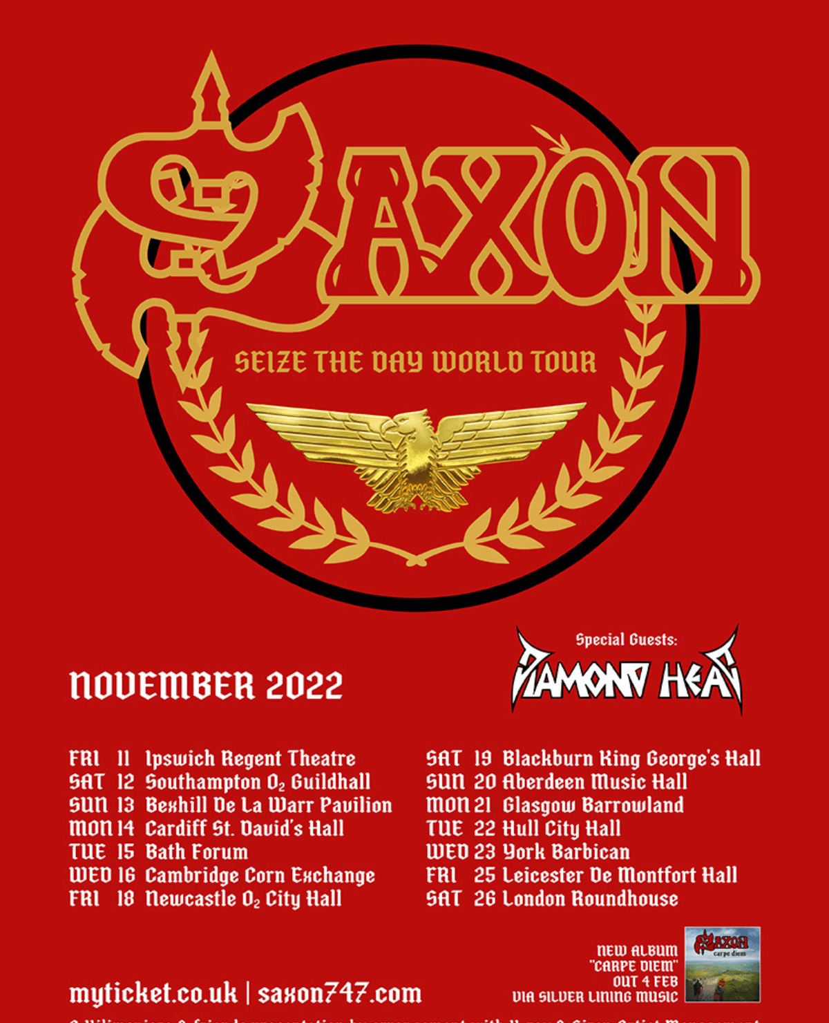 Saxon Announce "Seize the Day" Tour